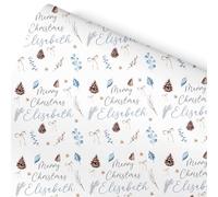 Personalised Christmas Wrapping Paper - Custom Gift Wrap with Acorn Leaf Design, Fun Novelty Gift Wrap Roll, For Her, For Him