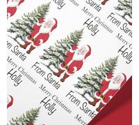 Personalised Christmas Wrapping Paper - From Santa Design - Custom Name Gift Wrap - Premium 100gsm Matte - Rolled in Postal Tube (4mt)