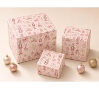 Personalised Christmas Wrapping Paper & Matching Ribbon Bundle - Pink Nutcracker & Ballet Gift Wrap with Custom Name - Personalised 2.5m Satin Ribbon (3 Metres)