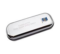 Personalised Chromed Glasses Case with Idaho US State Wave Flag Design, 15.5 x 5.4 x 3.4 cm