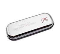 Personalised Chromed Glasses Case with Jersey Channel Islands Wave Flag Design, 15.5 x 5.4 x 3.4 cm