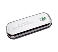 Personalised Chromed Glasses Case with Wiltshire County England Wave Flag Design, 15.5 x 5.4 x 3.4 cm