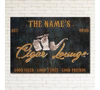 PERSONALISED Cigar Room Sign Lounge Decor Bar Man Cave Farmhouse Metal Plaque