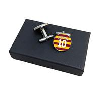 Personalised Claret & Amber Hooped Football Shirt Cufflinks | Custom Name & Number | Football Shirt Design | Wedding Groomsmen Gift | Gift for Football Fans, Dads & Supporters