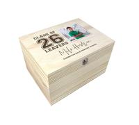 Personalised 'Class Of 26' School Leavers Photo Memory Box | Custom Name & School | Pine Wood Keepsake Box | Unique Graduation Gift for Students | W30cm x D23cm x H18cm