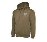 Personalised Classic Hooded Sweatshirt Embroidered with Logo, Custom Workwear Hoodie, Free Left Chest Embroidered Hoodie Military Green