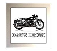 Personalised Classic Motorcycle Glass Drinks Coaster for VINCENT BLACK SHADOW Enthusiasts