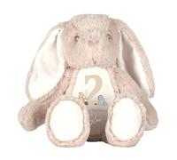 Personalised Classic Pooh Bear First Birthday Plush Bunny Soft Stuffed Animal [Boys Girls | Grey White Pink Blue Brown] Customise with Name & Age 1 2 3 4 5 Keepsake (Bunny: Light Brown)