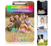 Personalised Clipboard with Photo, Text & Logo Customised Double-Sided Printed Folder Boards Acrylic Clipboard A4 Gifts for Teachers, Students, Office, Family, Friends,Back to School