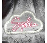 Personalised Cloud Mirror Neon Signs, LED Neon Light for Wall Decor, USB Powered Sign Cloud Shaped Decoration Lights for Bedroom Aesthetic Teen Girl Kid Room Christmas Birthday Wedding Party Decor