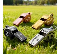 Personalised Coach Whistle with Lanyard - Custom Engraved Stainless Steel Sports Whistle with Name, Basketball Soccer Loud Referee Whistle, Customized Gift for Coaches, Teachers & Sports Fans