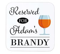 Personalised Coaster - Custom Wooden Drinks Mat - Brandy Drinker Gift