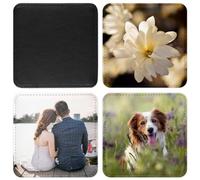 Personalised Coasters Using Your Photos, Set of 4, Faux Leather, Square, 10cm, Custom Photo Coaster, Matte, Make Your Own Coaster