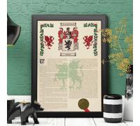 Personalised Coat of Arms and Surname History Print - Framed