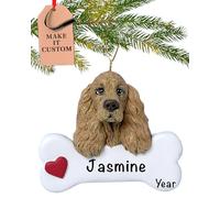 Personalised Cocker Spaniel Dog Bone Ornament 2025 - Fast & Free 24h Customisation - Pet Christmas Ornaments for Tree - Custom Gift Wrapped Xmas Keepsake for Dog-Lovers