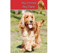Personalised Cocker Spaniel Dog Greeting Card (Birthday, Christmas, Any Occasion) - Custom Card for Him or Her Male Female Family Kids Boys Girls any Age