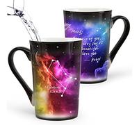 Personalised Coffee Mug 12oz, Birthday Gifts for Women Men Boyfriend Girlfriend, Custom Heat Changing Constellation Mugs, Zodiac Astrology Cup with Your Text, Unique Presents for Husband Wife.
