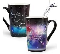 Personalised Coffee Mug 12oz, Birthday Gifts for Women Men Boyfriend Girlfriend, Custom Heat Changing Constellation Mugs, Zodiac Astrology Cup with Your Text, Unique Presents for Husband Wife.