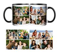 Personalised Coffee Mug with Photo Custom Picture Logo Mug Photo Collage Personalized with a 6 Photo Novelty Custom Gift for Family, Friends, Birthday