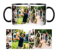Personalised Coffee Mug with Photo Custom Picture Logo Mug Photo Collage Personalized with a 8 Photo Novelty Custom Gift for Family, Friends, Birthday