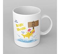 Personalised Coffee/Tea Ceramic Mug/Cup Any Custom Name, a Bespoke Made Printed Mug, Christmas Gift Christmas Baby Shark Design