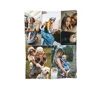 Personalised Collage Blanket with 5 Photos and Text Customised Blanket with Your Own Design Customisable Soft Flannel Throw Blankets for Friends Family Birthday Fathers