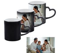 Personalised Colour Changing Mug,Custom Mugs with Photo,Paint Your Own Heart Mug,12oz,Personalised Mother’s Day & Graduation Gifts for Her Him