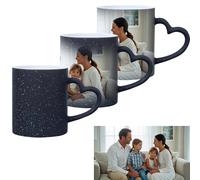 Personalised Colour Changing Mug,Custom Mugs with Photo,Paint Your Own Heart Mug,12oz,Personalised Mother’s Day & Graduation Gifts for Her Him