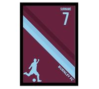 Personalised Colour Stripe A4 Framed Print for Burnley supporters, black frame