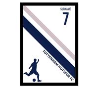 Personalised Colour Stripe A4 Framed Print for Tottenham Hotspur supporters, black frame