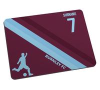 Personalised Colour Stripe Mouse Mat for Burnley fans, great for Clarets football supporters, fabric top, non slip mouse pad 5mm thick