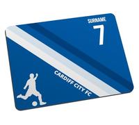 Personalised Colour Stripe Mouse Mat for Cardiff City FC fans, great for Cardiff City football supporters, fabric top, non slip mouse pad 5mm thick