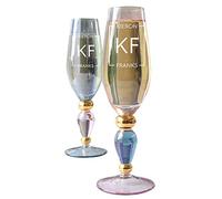 Personalised Coloured Champagne Flute Glass Engraved for Women Prosecco Blue Pink Frame Initial Gift Box 200 ml