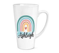 Personalised Colourful Rainbow Name 17oz Large Latte Mug Cup