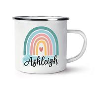Personalised Colourful Rainbow Name Enamel Mug Cup