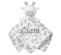 Personalised Comforter Baby Boys Girls Newborn Snuggly Blanket Giraffe
