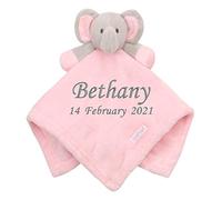 Personalised Comforter Baby Boys Girls Newborn Snuggly Blanket Pink Elephant