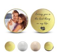 Personalised Commemorative Coin Custom Challenge Coin with photo Logo Text, Memorial Gifts for Couples/Anniversary/Wedding/Pet,Graduation Gifts,Work Team, Presented in a Clear Gift Box (Gold-A)