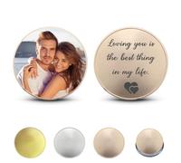 Personalised Commemorative Coin Custom Challenge Coin with photo Logo Text, Memorial Gifts for Couples/Anniversary/Wedding/Pet,Graduation Gifts,Work Team, Presented in a Clear Gift Box (Rose Gold-A)