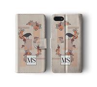 Personalised Compatible with iPhone 6 Plus & 6s Plus Tirita Flip Wallet Case Cover PU Leather Rock Skulls Roses Dead Flowers Custom Initials Name Monogram