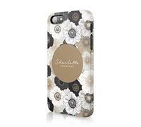 Personalised Compatible with iPhone Xs Max Tirita Hard Case Cover PRINTED GLITTER, NOT REAL GLITTER Floral Flowers Black and White Gold B&W Custom Initials
