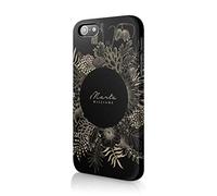 Personalised Compatible with iPhone Xs Max Tirita Hard Case Cover PRINTED GLITTER, NOT REAL GLITTER Floral Flowers Black and White Gold B&W Custom Initials