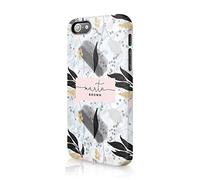 Personalised Compatible with iPhone Xs Max Tirita Hard Case Cover PRINTED GLITTER, NOT REAL GLITTER Marble Gold Pink Charcoal Floral Flowers Custom Initials Name Bling