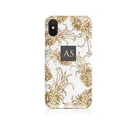 Personalised Compatible with Samsung Galaxy S7 Edge Tirita Hard Case Cover PRINTED GLITTER, NOT REAL GLITTER Tropical Leaves Golden Pineapples Custom Initials
