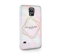 Personalised Compatible with Samsung Galaxy S7 Edge Tirita Hard Case Cover PRINTED GLITTER, NOT REAL GLITTER Marble Iridescent Holographic Psychedelic Texture Custom Initials
