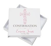 Personalised Confirmation Ornate Pink Cross Design Photo Album