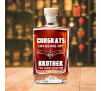 Personalised Congrats On Being My Brother Whiskey Bottles Custom Name Funny Glass Bottle Decor Gift for Dad Brother Whiskey Lovers Party Birthday Xmas (Style 5)