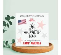 Personalised Congratulations Card Camp America Good Luck Greeting Card