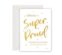 Personalised Congratulations Card Proud of You Well Done Card For Adults and Children Congratulations On Your Exam Results Graduation Degree GCSEA Level Results Achievements (Design 2)