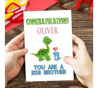 Personalised Congratulations on Becoming A Big Brother New Sibling Baby Card (#077)